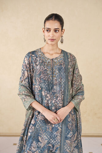 Turaya Silk Suit Set - Powder Blue, Powder Blue, image 4